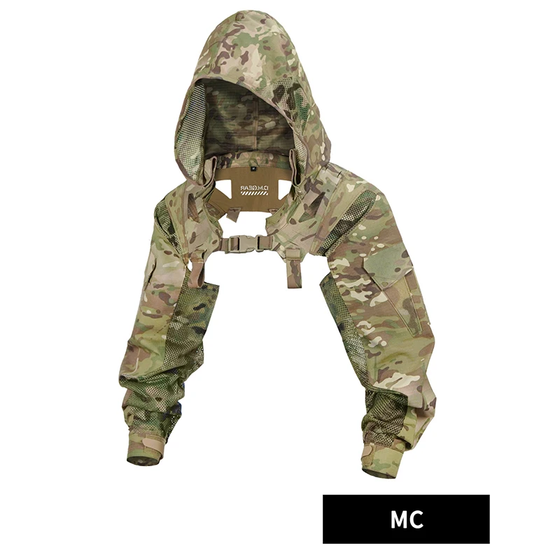 DMgear-abrigo táctico con capucha, uniforme de combate, chaqueta de manga larga, camuflaje negro, transpirable, cómodo, caza, Camping al aire libre - imagen 2