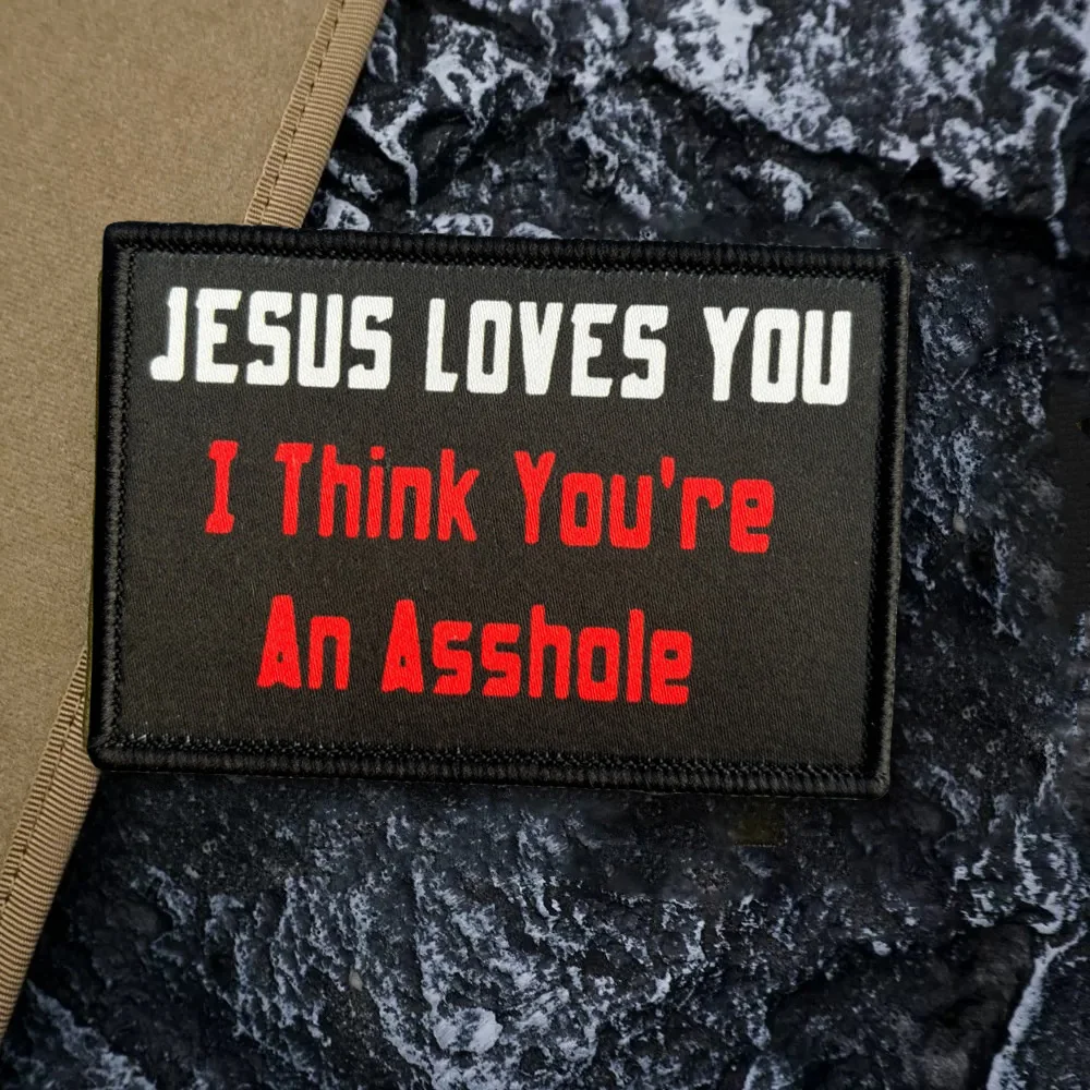 Parches tácticos de Jesús te ama moral, parche divertido de gancho y bucle de la Biblia cristiana, insignia militar, brazalete, pegatinas para mochila