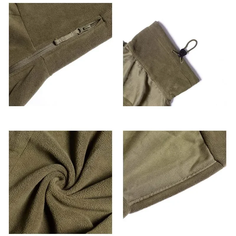 TAD-chaquetas de lana suave para exteriores para hombres, chaqueta táctica, cortavientos de Camping con cremallera completa, abrigo térmico cálido de trabajo, ropa de caza - imagen 5