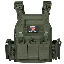 Chaleco táctico Ranger verde – Portador de placa con MOLLE y liberación rápida