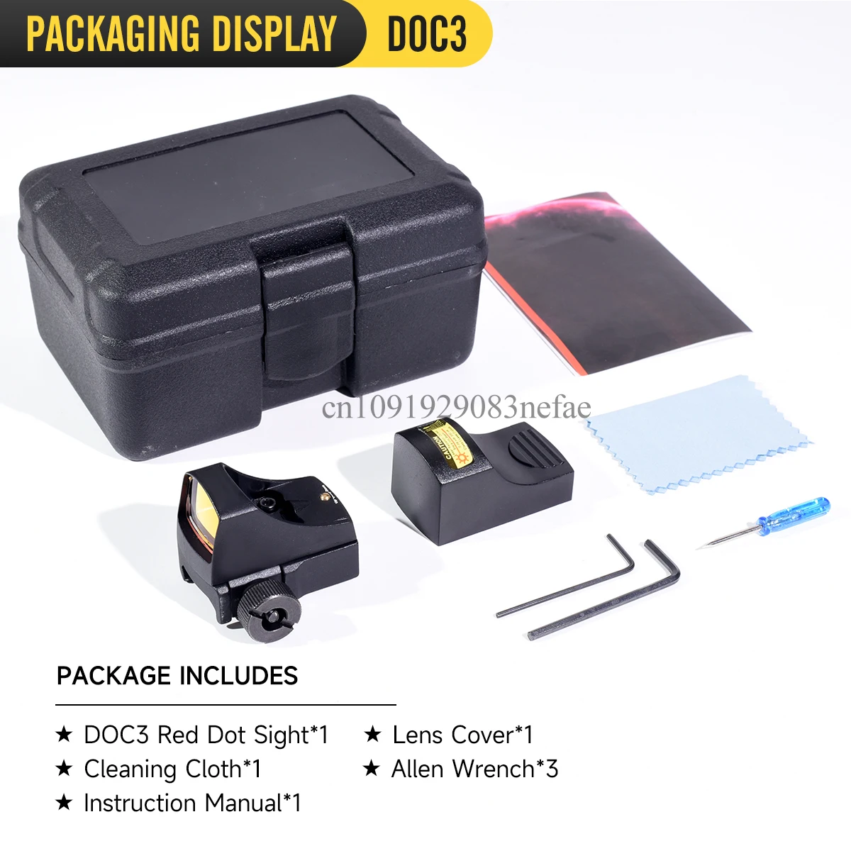 Mira telescópica táctica DOC III con punto rojo para caza, ajuste fotosensible automático iluminado para montaje en riel Picatinny de 20mm - imagen 5