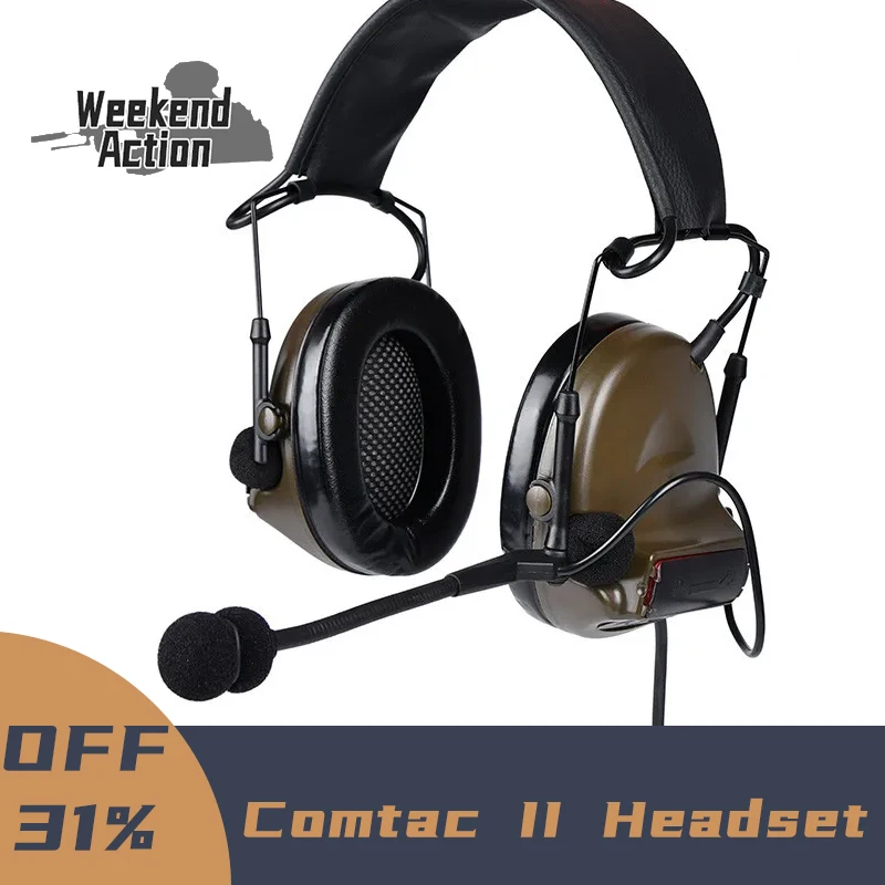 WADSN-auriculares tácticos C2 II con micrófono CS, orejeras para caza y tiro, protección auditiva