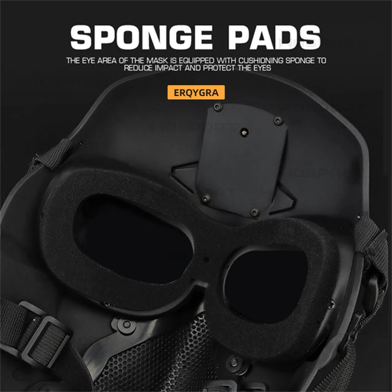 ERQYGRA máscara de cara completa táctica salvaje para Halloween, accesorios de Paintball, equipo de caza de tiro, equipo de deportes al aire libre - imagen 2