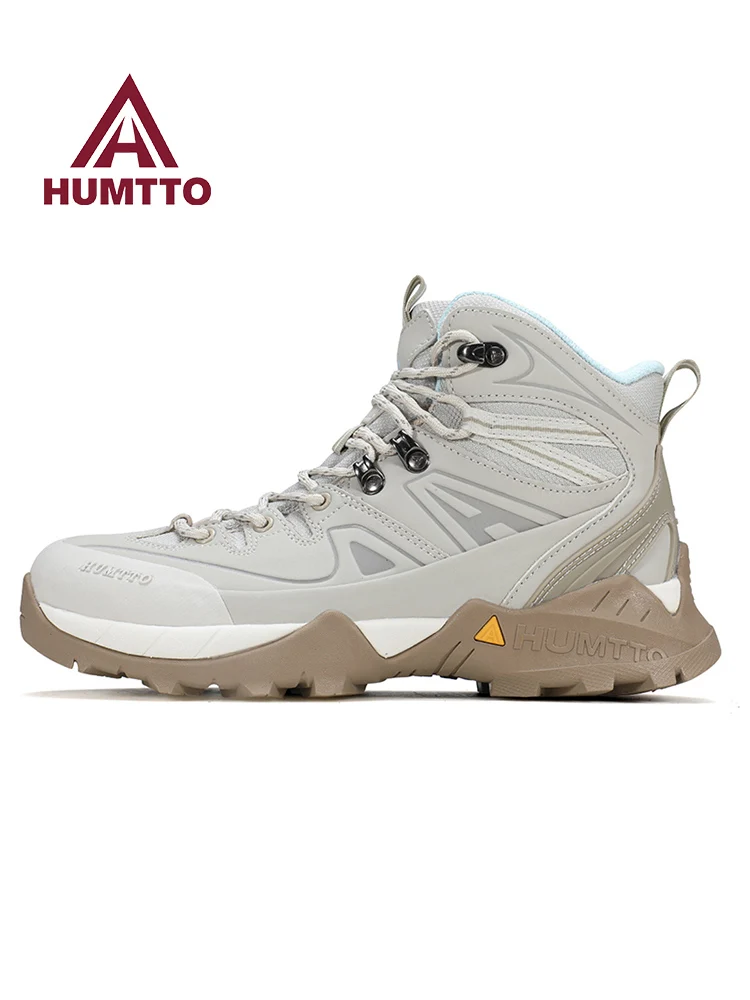 Zapatos de senderismo HUMTTO, zapatillas deportivas para exteriores para hombre, botas de caza de cuero impermeables, zapatos tácticos tobilleros de Trekking para mujer, botas de viaje - imagen 5