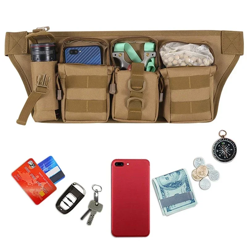Riñonera táctica EDC multibolsillo – organizador para móvil y linterna - imagen 3