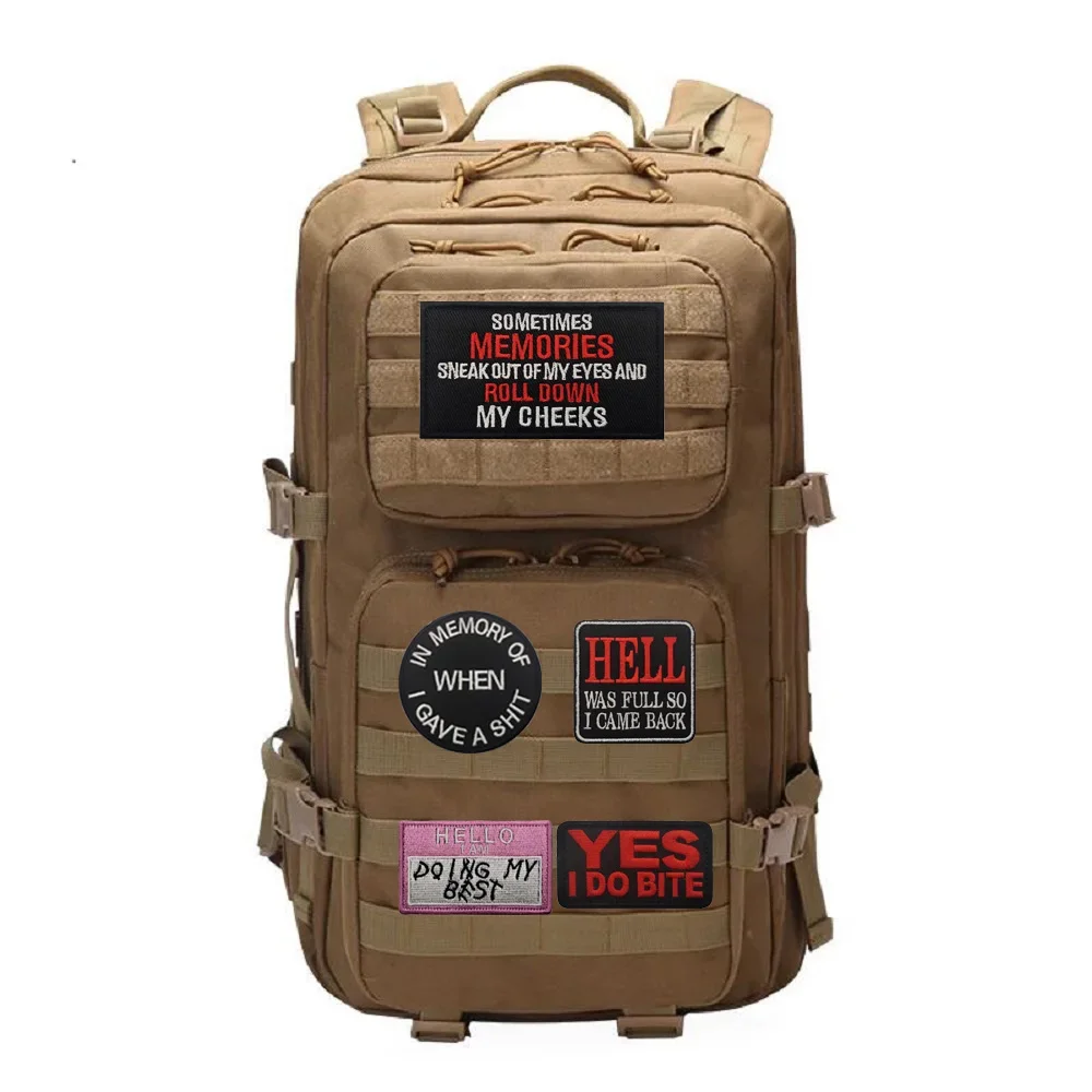 Personalidad creativa letras en inglés palabras tela bordada papel palabras inspiradoras mochila al aire libre insignia de moral parches de gancho - imagen 3