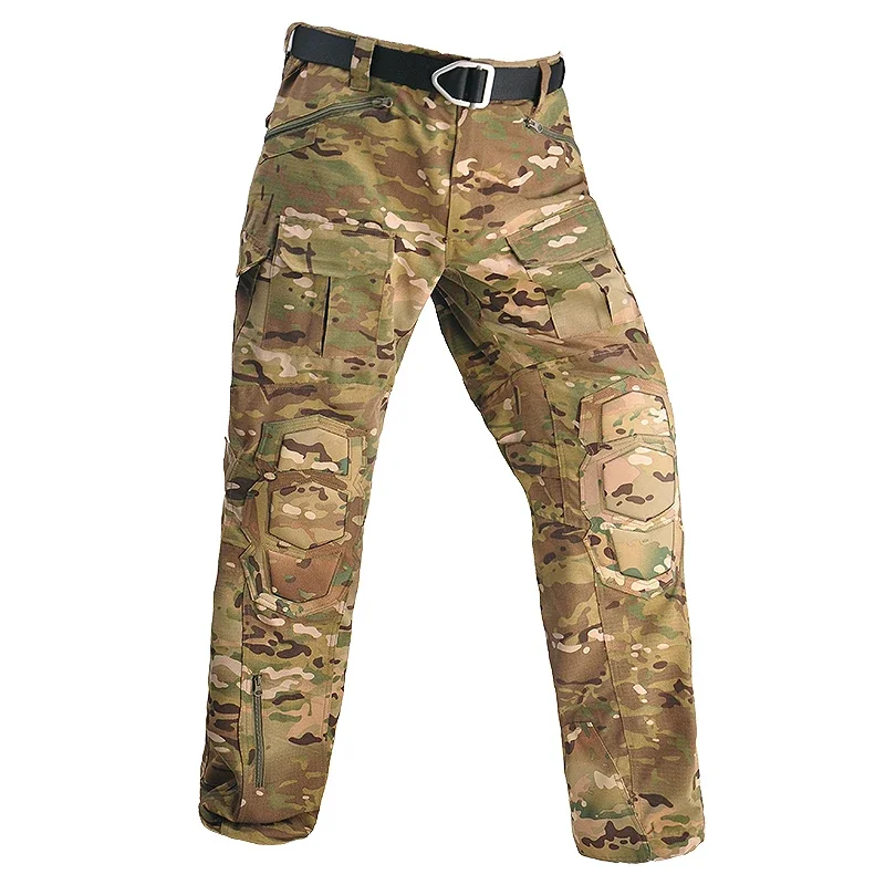 HAN WILD-Pantalones tácticos de camuflaje de algodón para hombres, ropa de escalada de Airsoft, ropa de caza, pantalones de combate Softair, pantalones de senderismo Ghillie - imagen 2