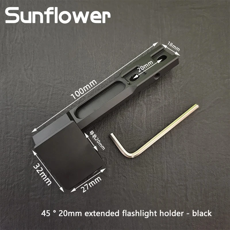 Soporte linterna táctica PLHV2 M-LOK 20mm montaje lateral caza - imagen 5