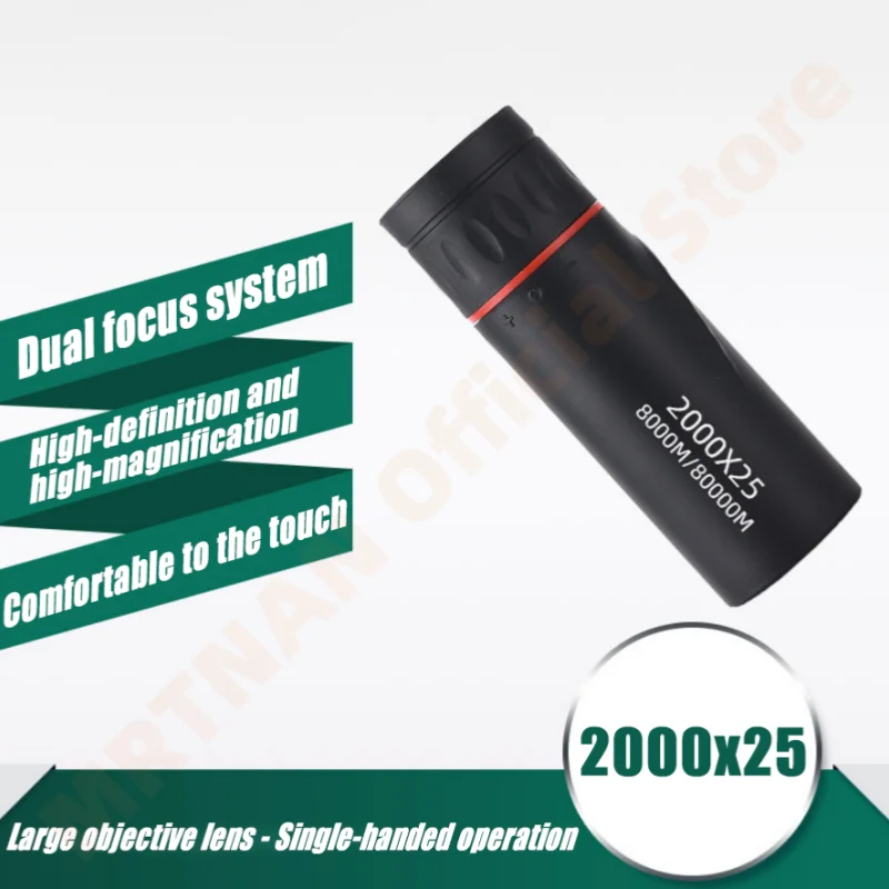 Mini telescopio de bolsillo para exteriores, telescopio profesional recubierto Fmc, 2000x25, para acampar al aire libre, caza, observación de aves