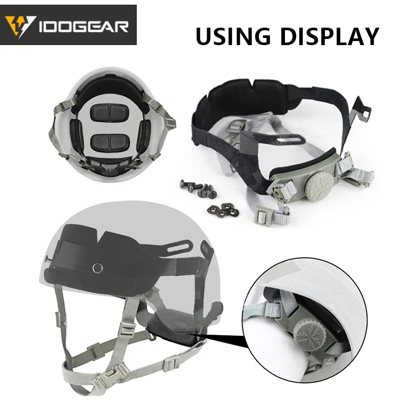 Sistema táctico de suspensión para casco rápido, suspensión de OPS-CORE, Kit de revestimiento de dial ACH Occ, accesorios para casco Airsoft de caza IDOGEAR - imagen 4