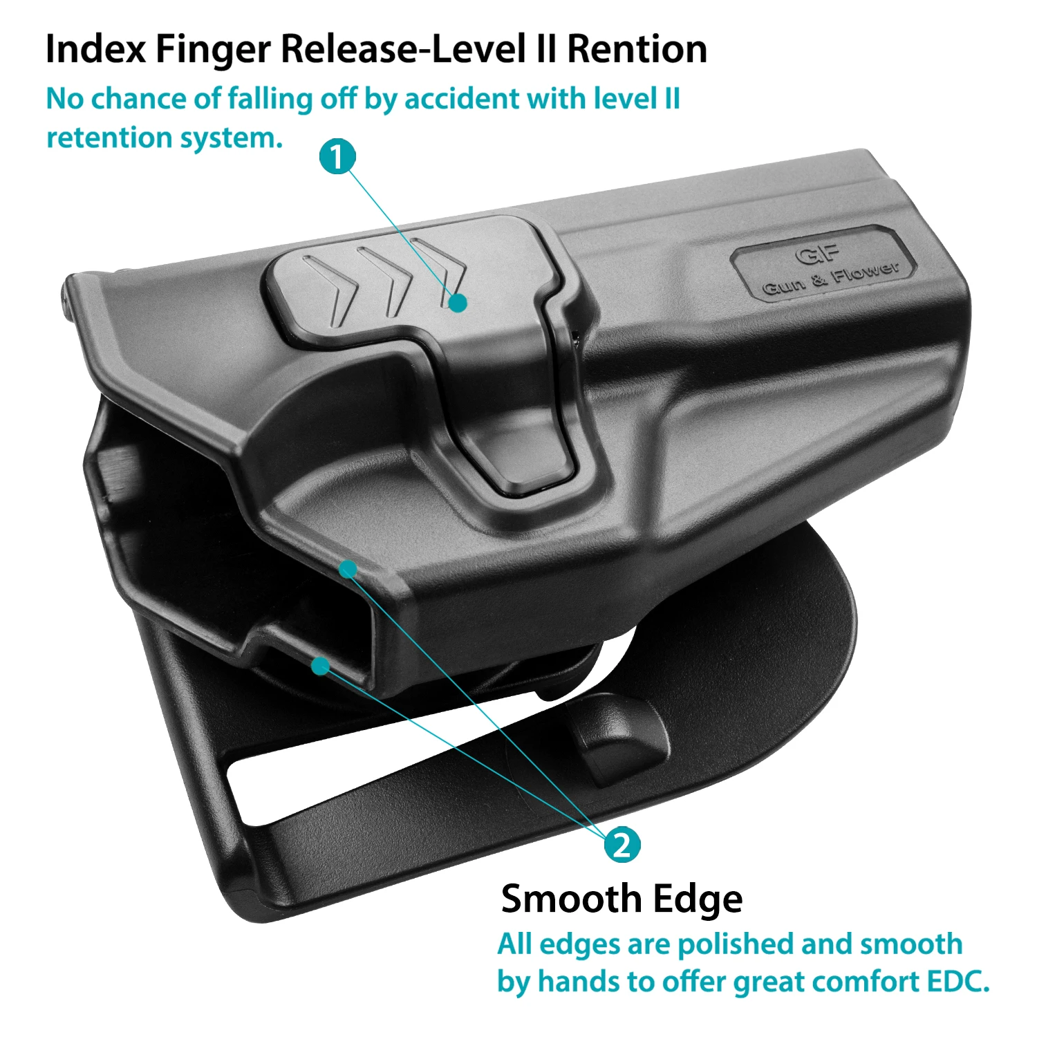 Solo se adapta a la funda M & P de 9MM, funda de paleta OWB compatible con Smith & Wesson M & P 9MM/.40 M2.0 tamaño completo 4,25 ''/M2.0 compacto 4''3,6''.360 grados - imagen 5