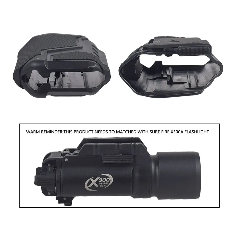 Funda táctica X300U para linterna, funda Universal para caza Airsoft G17 19 S & W con plataforma de liberación rápida QLlS - imagen 3
