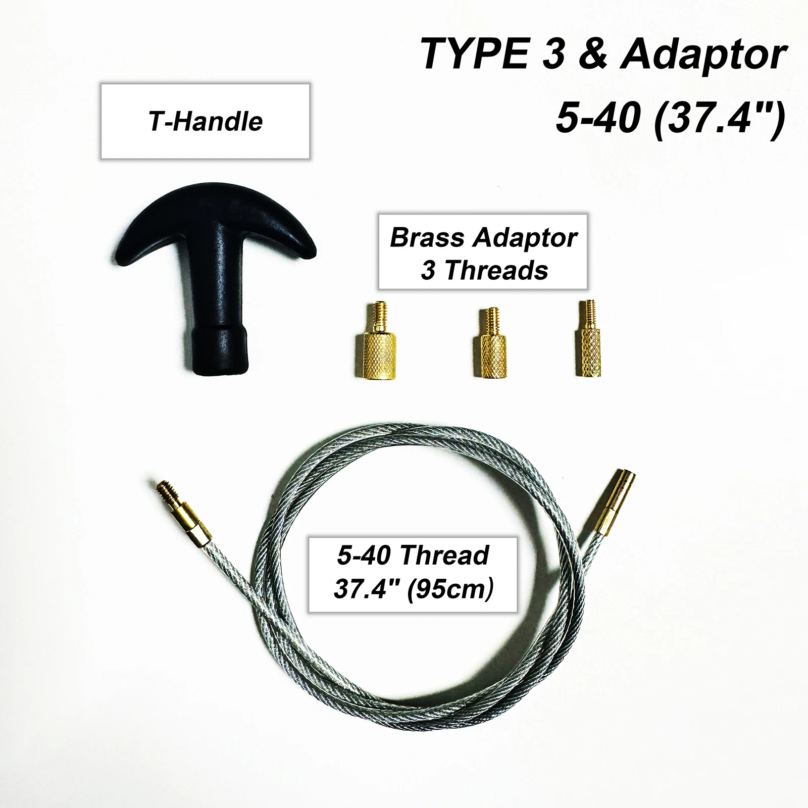 Kit limpieza cañón rifle – Varilla hierro con adaptador latón