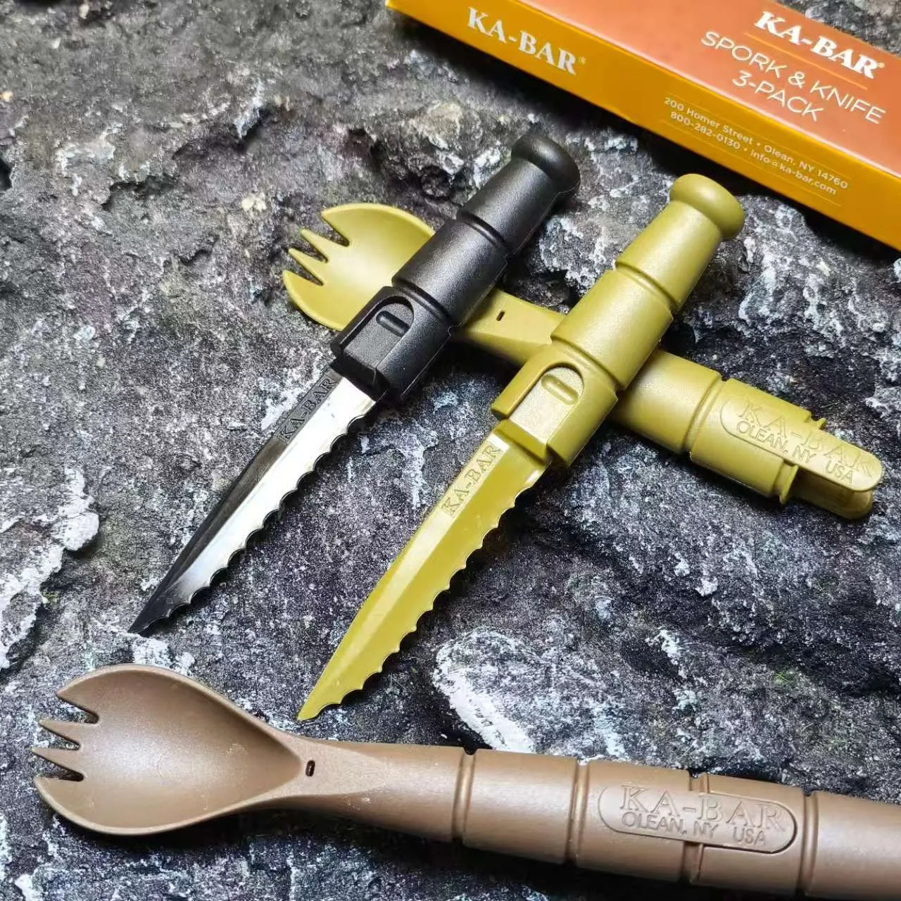 Cubiertos tácticos para EDC: cuchara y tenedor de acampada - imagen 2