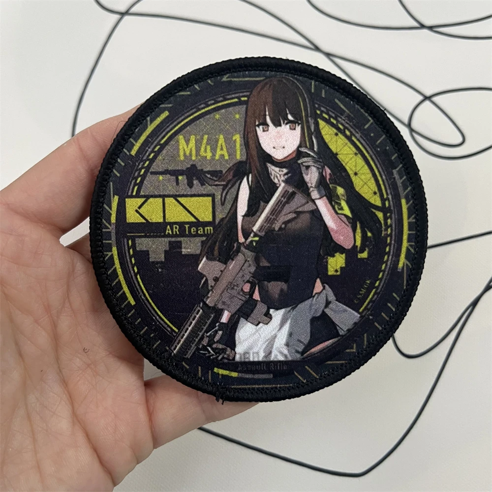 Parche de primera línea para niña, insignia de Anime M4A1 HK416 ST AR-15, parches de gancho y bucle impresos de moral, decoración especial para mochila táctica - imagen 3