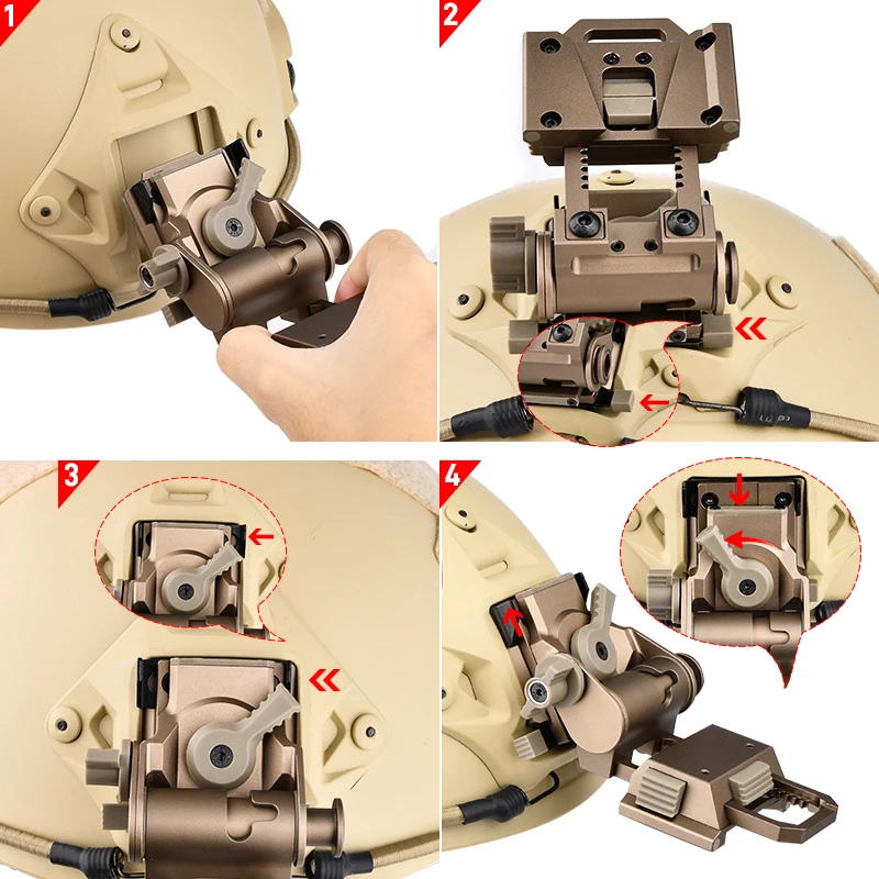 WADSN-Soporte de dispositivo de visión nocturna L4 G24 de Metal, ajuste PVS15/PVS18/GPNVG18, gafas de visión nocturna, cascos rápidos, cascos Wendy - imagen 5