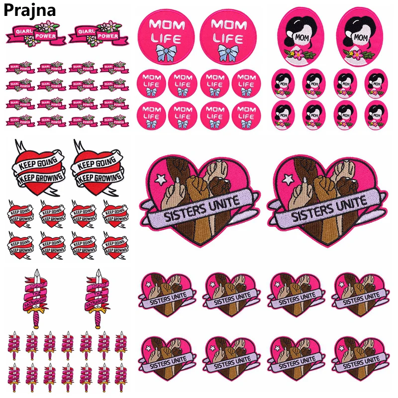 Parche bordado por los derechos de las mujeres, parches termoadhesivos para planchar ropa, letras, eslogan, bricolaje, 10 Uds./lote - imagen 2