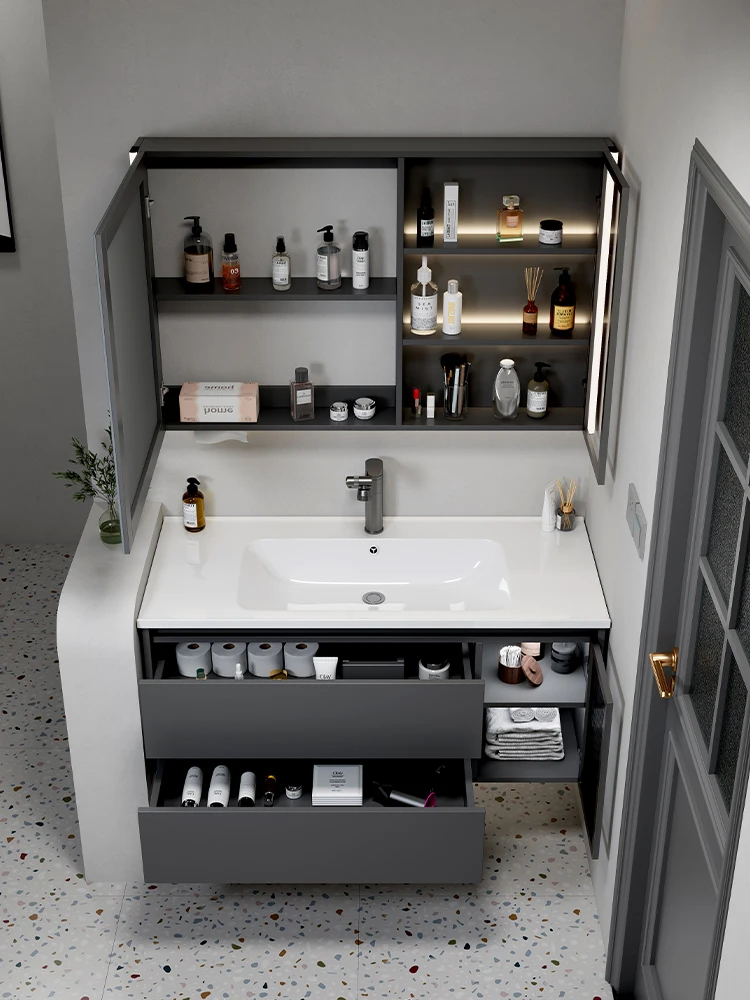 Mueble de baño personalizado 76/86/96 cm /106 cm lavabo de baño mueble de lavabo cerámica personalización integrada - imagen 3