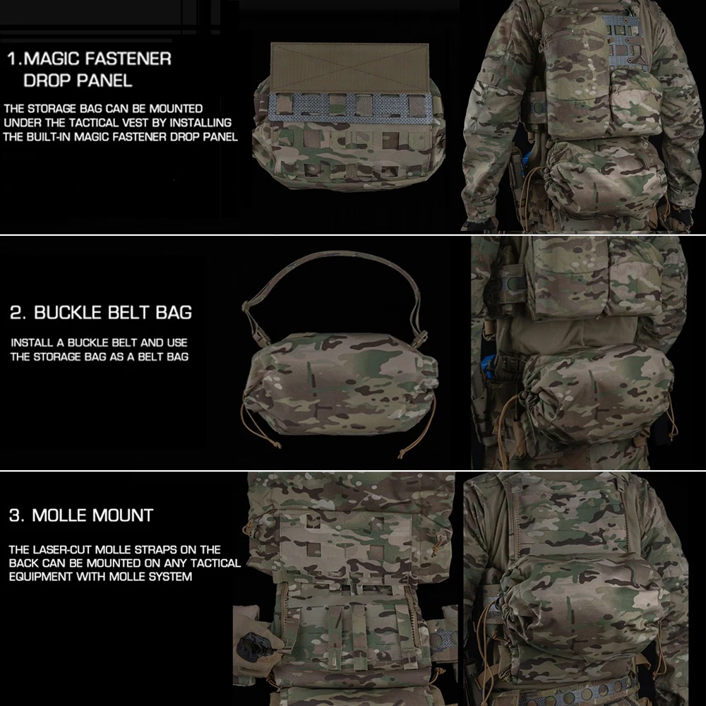 Rollo 1 funda de almacenamiento de máscara de Gas táctica estilo Ferro, bolsa de transporte de placa de chaleco de caza, bolsa de cintura de chaqueta de tela de pesca al aire libre - imagen 5