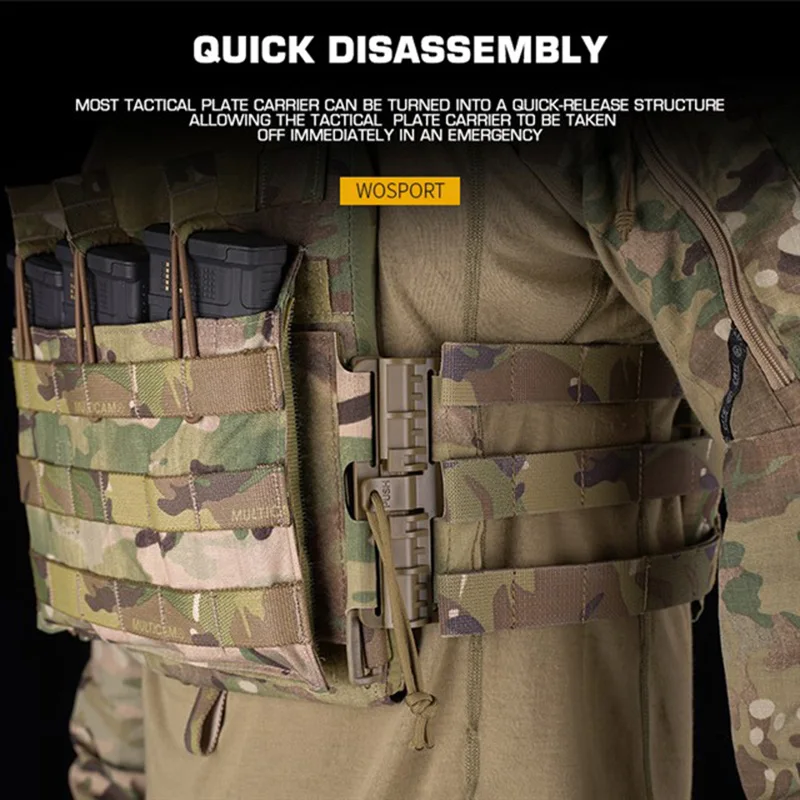 Portador de placa táctica MOLLE TUBES faja cinturón de cintura de liberación rápida accesorios Airsoft - imagen 5