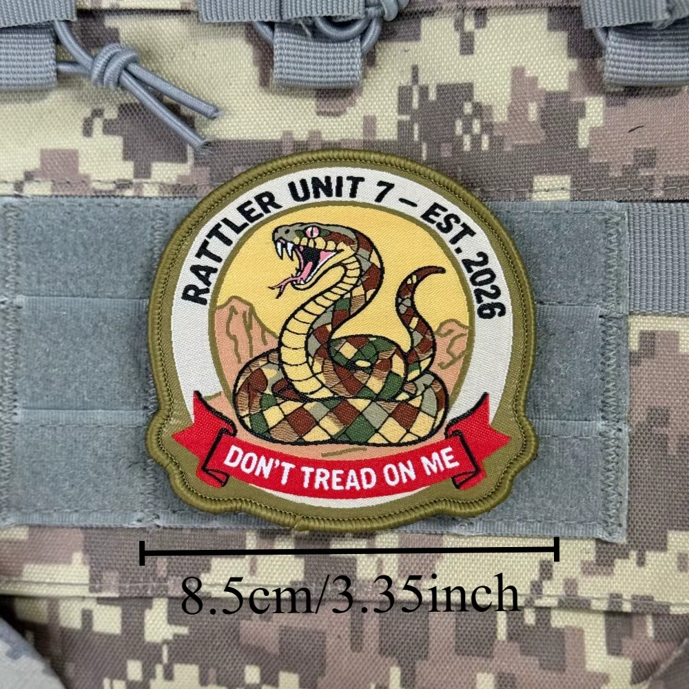 Parche táctico Gadsden serpiente con lema no pises sobre mí, velcro - imagen 2