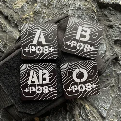 Parches de contorno tipo sangre, apliques de brazalete táctico DIY A B AB O + POS + duro para decoración de ropa y mochila