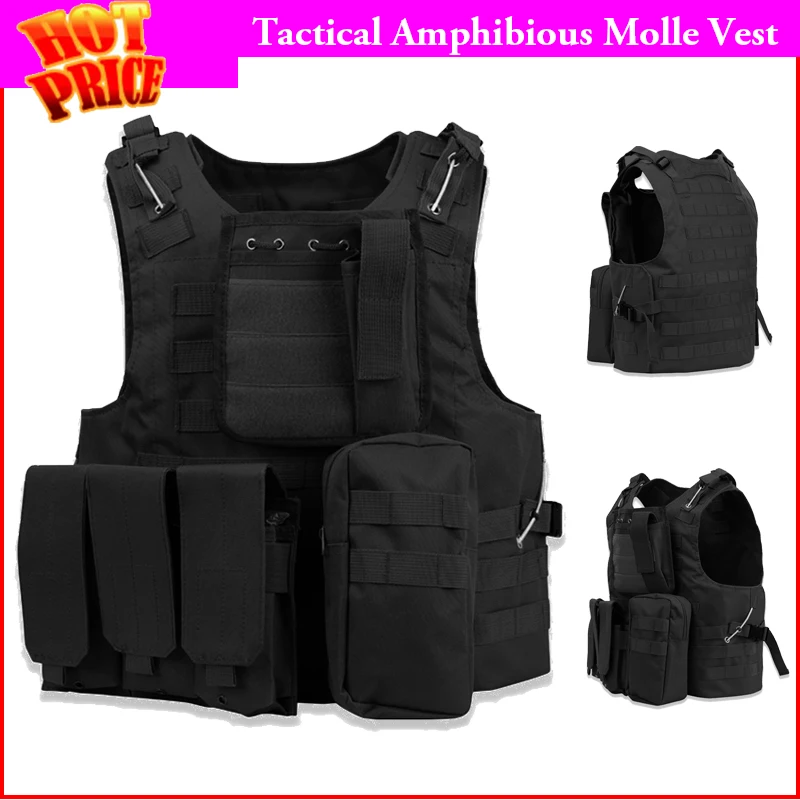 Chaleco de caza de camuflaje militar, equipo al aire libre, 8 colores, Molle Body Armor Wargame, CS - imagen 2