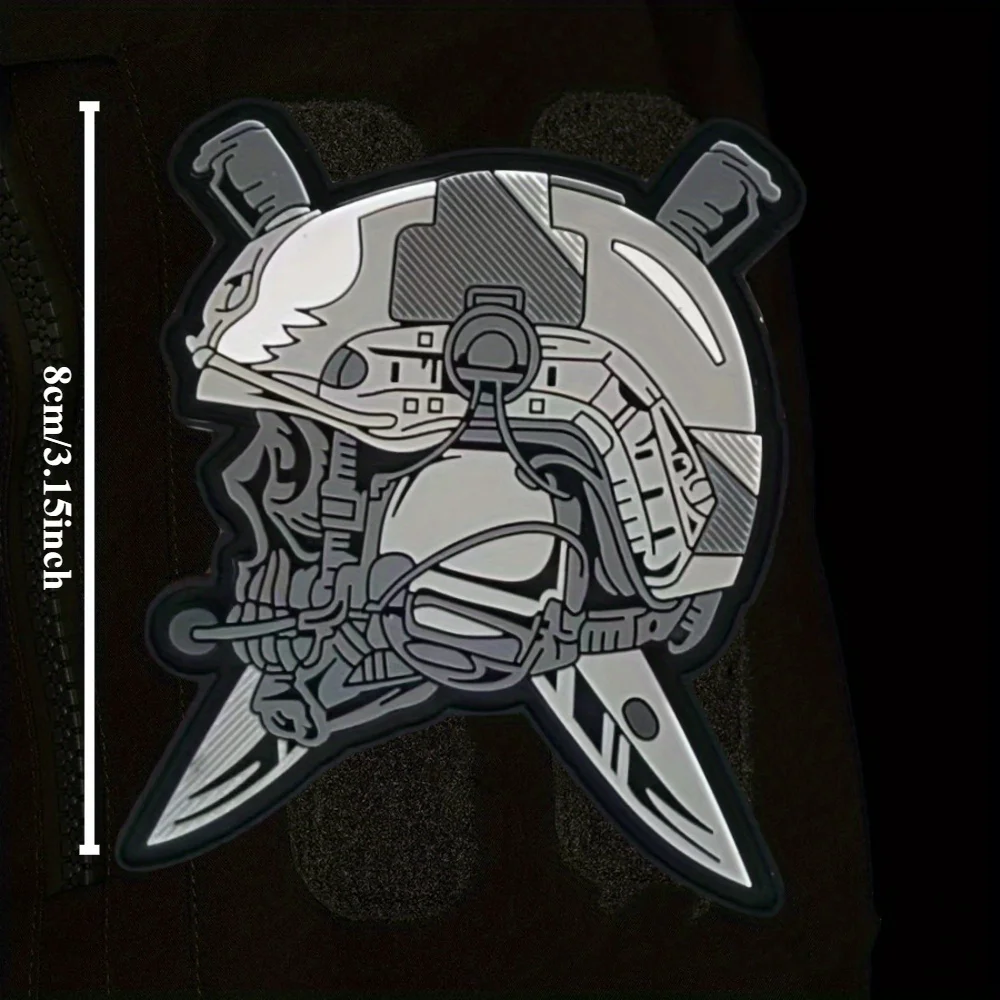Parche táctico de moral para casco con Velcro - calavera militar - imagen 3