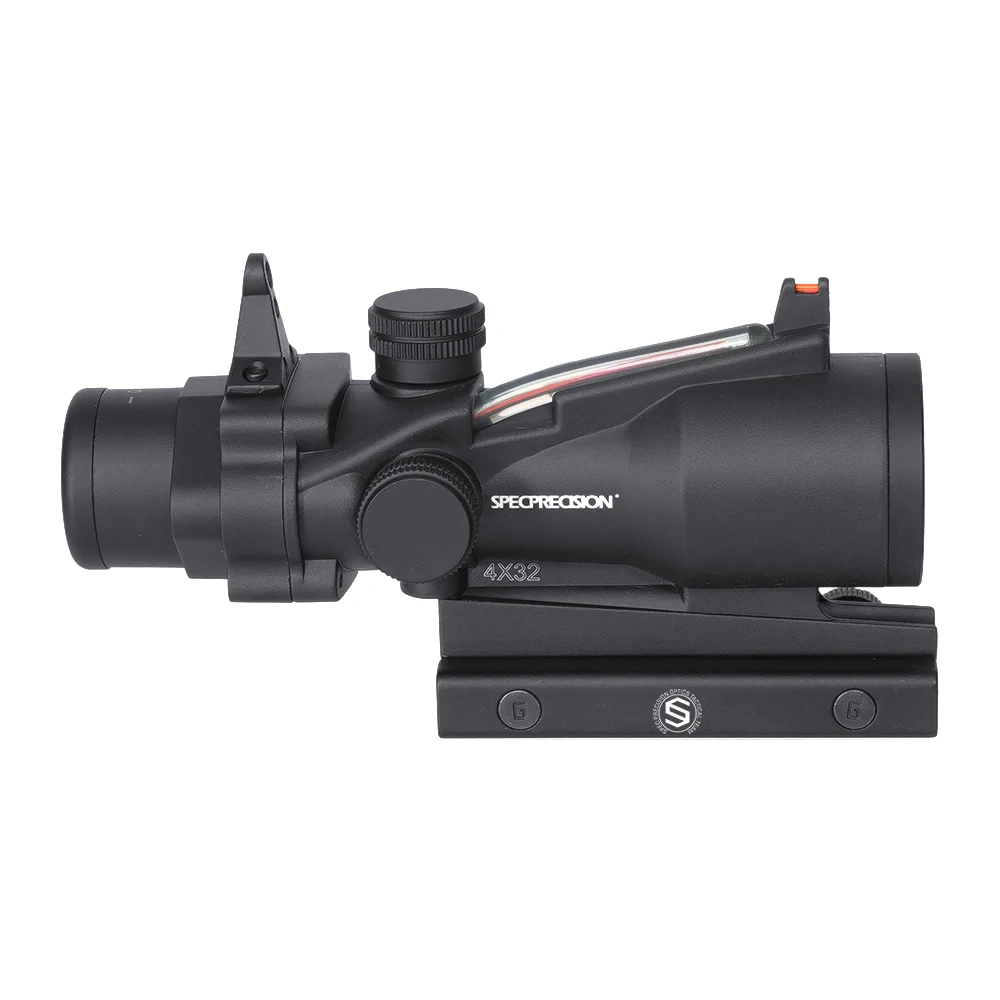 SPECPRECISION Fibra óptica 4X32 CHEVRON Retícula Mira telescópica Ramo táctico lleno de nitrógeno será cero y sostiene el calibre 5,56 - imagen 5