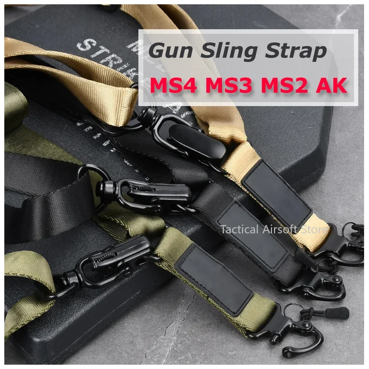 MS4 Sling MS2 MS3 Rifle Gun Hunting Nylon Correa ajustable de 2 puntos Correa de cinturón militar de montaje QD de separación rápida - imagen 2
