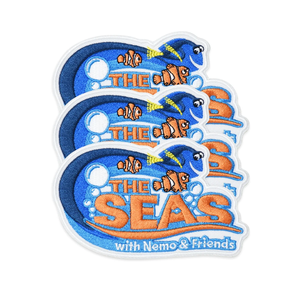 Parches bordados de los Estados Unidos para ropa, parches para planchar en chaquetas, peces y mar azul, apliques frescos, insignias para ropa de costura - imagen 4