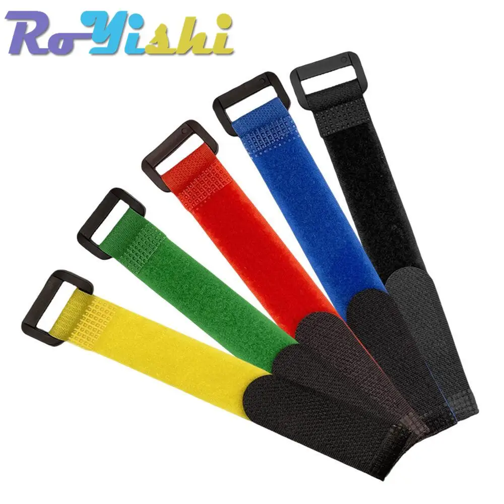 Paquete de 5 unidades de palos de cinta mágica, bridas para cables, modelo de correas de alambre con hebilla de palo de batería, paquete de cinturón, cinta de sujeción de gancho y bucle - imagen 4