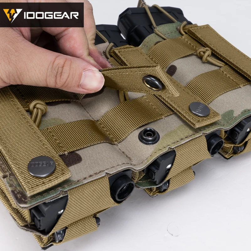 Idogear-bolsa táctica Lsr 9mm 556 Mag, Triple Mag Carrier Molle, Airsoft - imagen 5