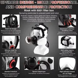 Máscara de gas 6800 con visera antiniebla – protección química