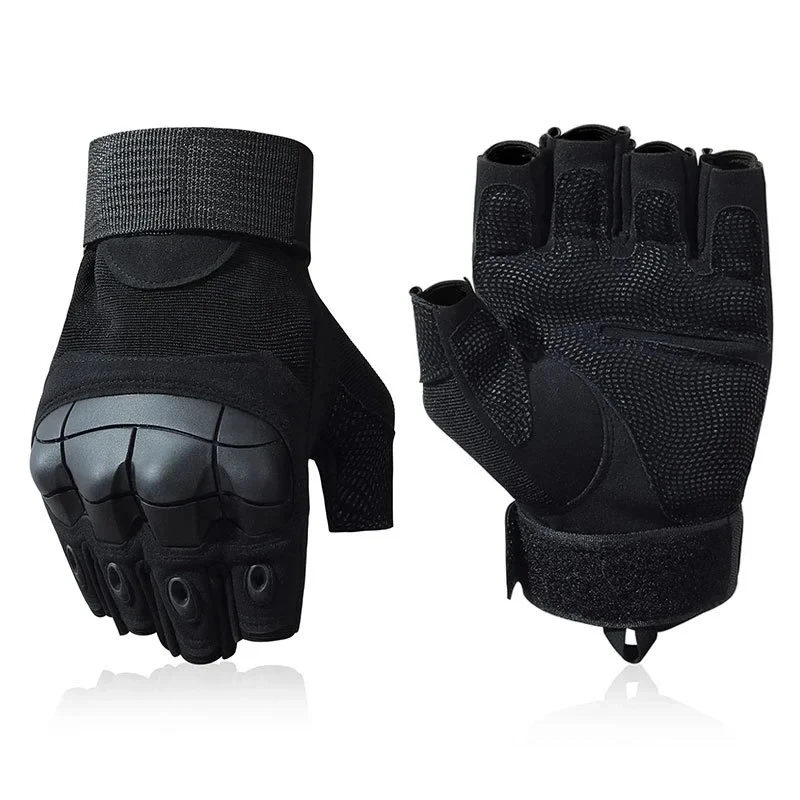 Guantes tácticos para exteriores con cinco dedos, nudillos duros, Paintball, Airsoft, caza, combate, montar, motocicleta, senderismo, guante de medio dedo - imagen 4