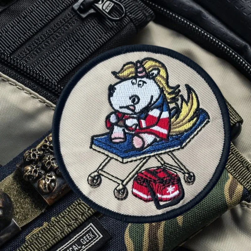 Lustiger Anime-Pony-Stickerei-Patch, taktische Weste, Klettverschluss, Moralabzeichen, Rucksack, dekorative Aufkleber, Armband-Patches für Kleidung - imagen 4