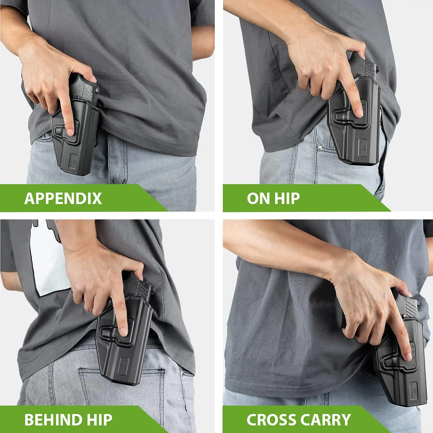 Compatible con Sig P238, funda de paleta OBB, cinturilla de transporte exterior, liberación del dedo índice/pasta ajustable, mano derecha - imagen 5