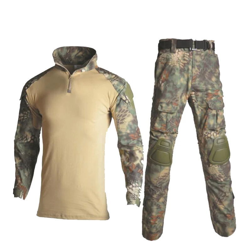 Ropa de caza, uniforme, camisa, pantalones con rodilleras, coderas, deporte al aire libre, traje Ghillie, conjunto de rana - imagen 5