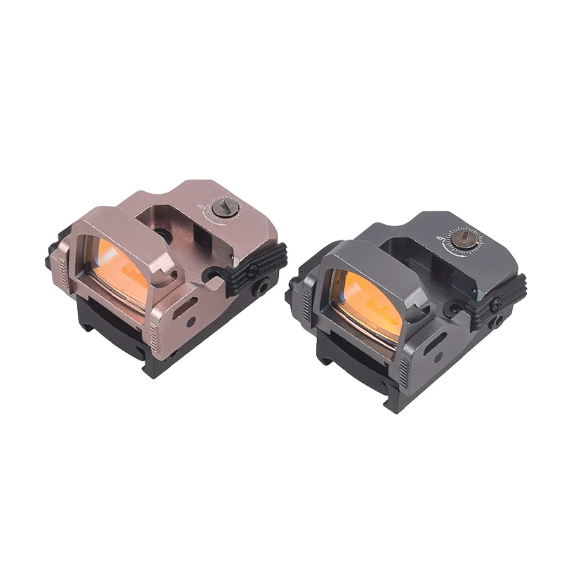 Mini mira táctica plegable abatible hacia arriba, mira de punto rojo, alcance 3MOA, colimador, pistola, Rifle, mira réflex para Glock AR15 M4, óptica de montaje - imagen 5