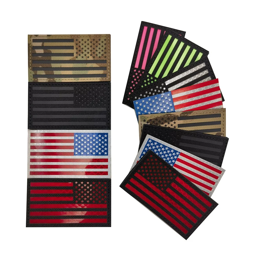 Banda reflectante infrarroja para el brazo, banda con bandera nacional, corte láser, luminosa, moral americana, parche personalizado, mochila, gran oferta - imagen 2