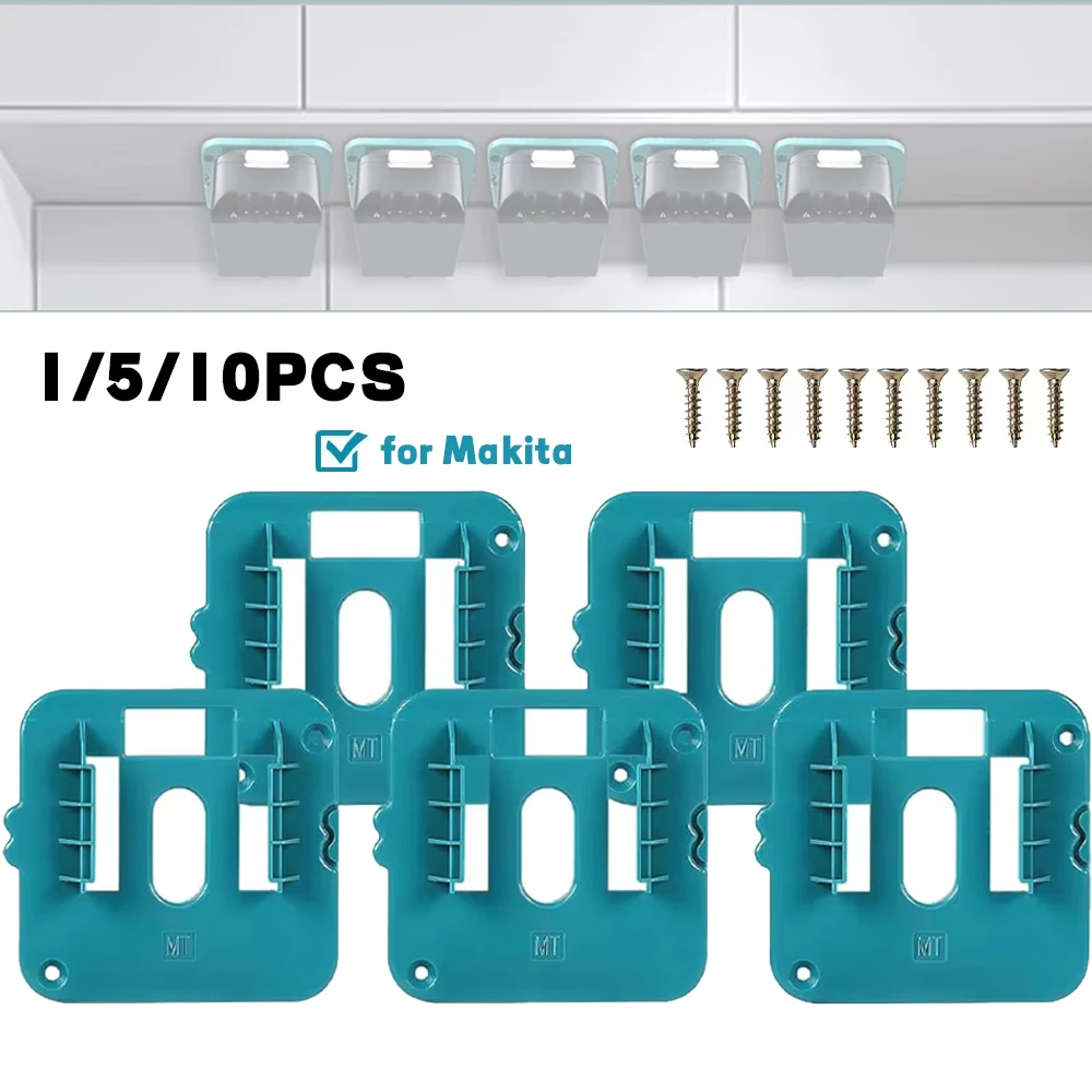 Soporte de batería para herramientas de batería de iones de litio Makita de 18V, soporte de máquina, estante de almacenamiento, montaje en pared para BL1860/1850 (sin batería), 1/5/10 Uds.