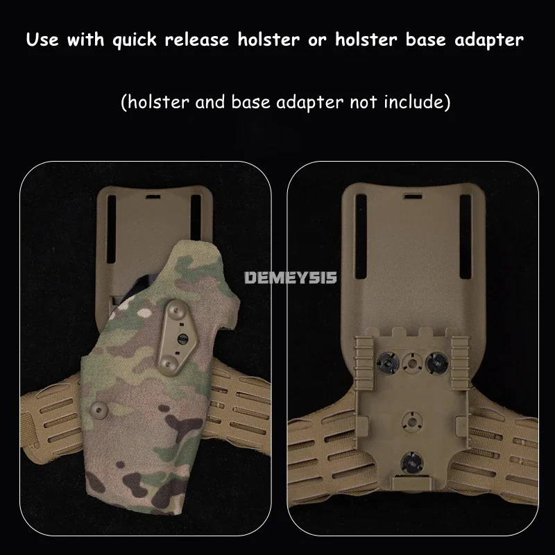 Sistema de Panel de pierna caída táctica, funda de 3 orificios, montaje MOLLE/PALS, Compatible con caza al aire libre, Airsoft, liberación rápida - imagen 4