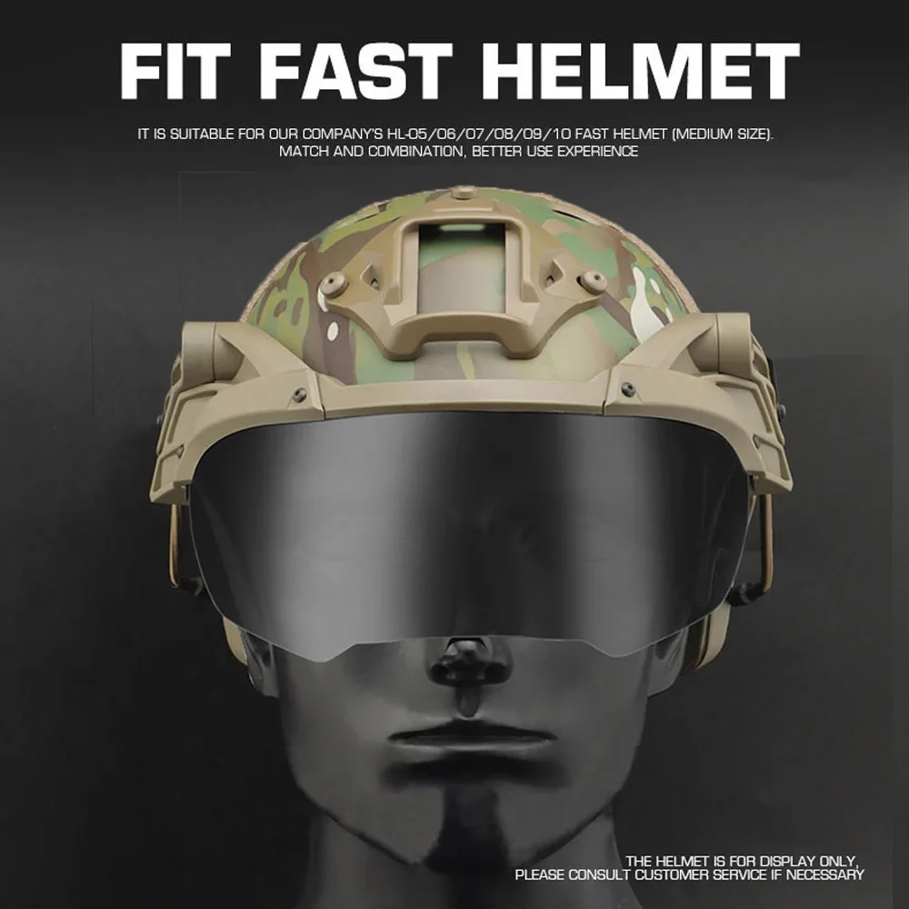 Gafas guía para casco táctico rápido, gafas con tapa de 90 grados para caza al aire libre, combate, casco Airsoft, equipo de protección para deportes de equitación - imagen 5