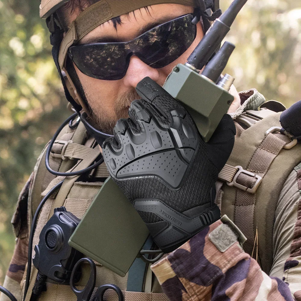 Guantes tácticos de pantalla táctil para hombre, equipo de protección antideslizante, transpirable, para deportes, caza, Paintball, combate, senderismo, trabajo y bicicleta, color negro - imagen 3