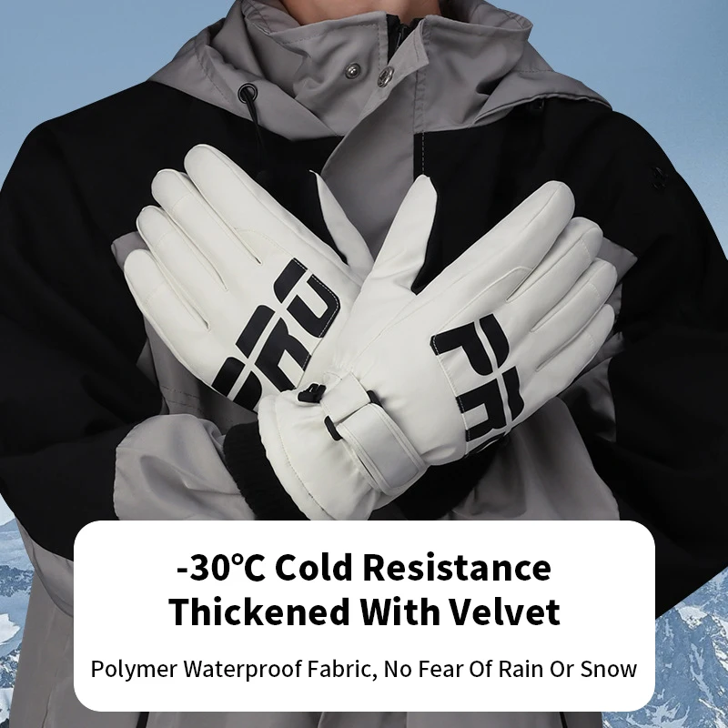 JSJM-guantes de esquí para hombre y mujer, manoplas cálidas para deportes al aire libre, resistentes al frío, impermeables, ultragruesas para Snowboard, Unisex - imagen 4