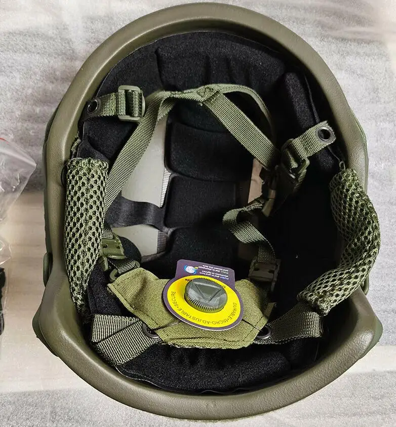 Casco balístico IIIA UHMW-PE con forro premium, equipo de caza verde grande, generación 2,