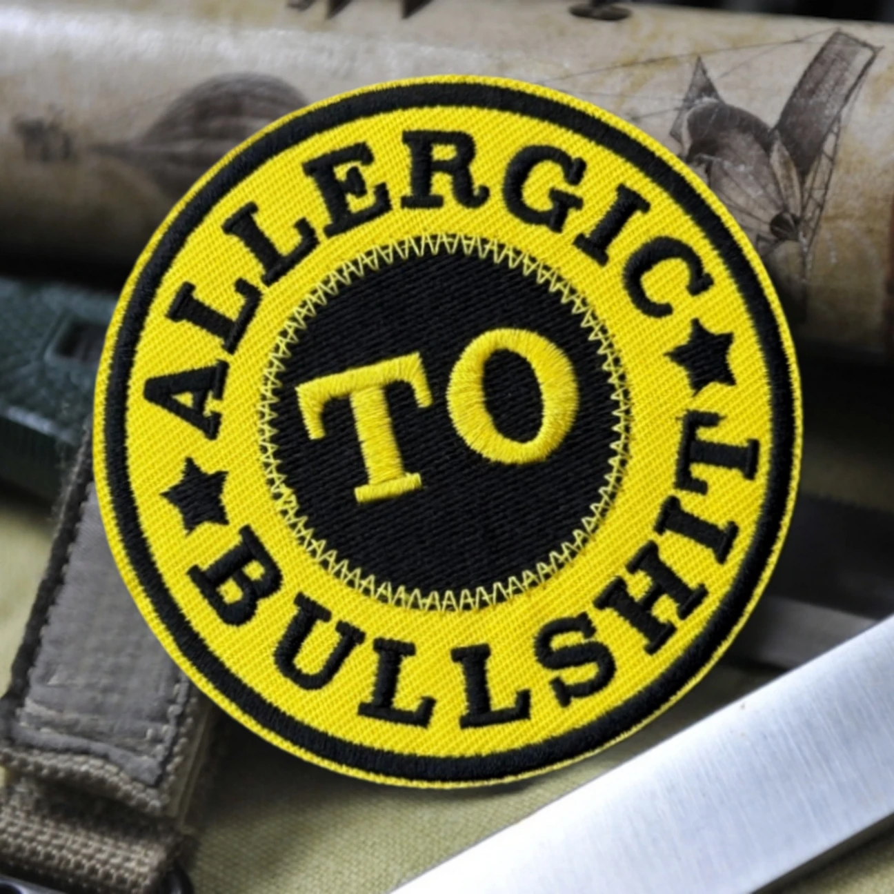 Parche militar táctico con apliques personalizados de moral bordado alérgico a Mierda, parches con gancho para ropa, pegatina para mochila - imagen 5