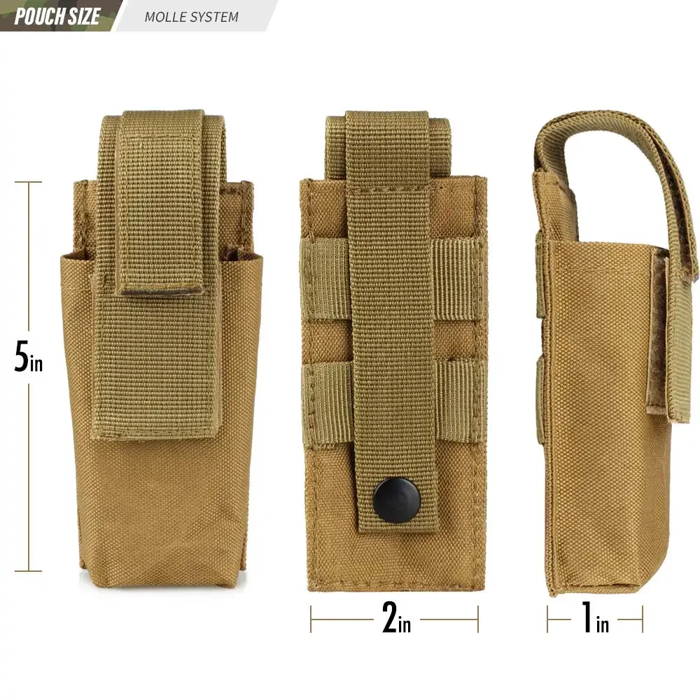 Bolsa táctica Molle para linterna, soporte para torniquete, bolsa de cizalla Molle para cuchillo, herramienta de mano, linterna, cinturón, riñonera, organizador - imagen 3