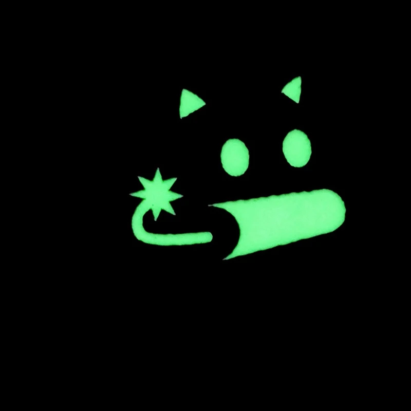 Luz nocturna gato corte láser IR gato dibujos animados gancho y bucle parche insignia bolsa al aire libre pegatina bonita parches para mochila - imagen 4