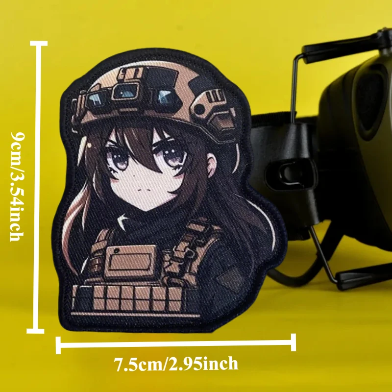 Parche táctico de moral de las fuerzas especiales de Chica de Anime, emblema de gancho y bucle impreso, insignia militar, brazalete de combate, pegatinas para mochila - imagen 3